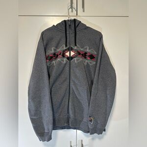 Nike N7 Hoodie Native American Aztec Graphic Men's L Sweatshirt Gray AT0325-071